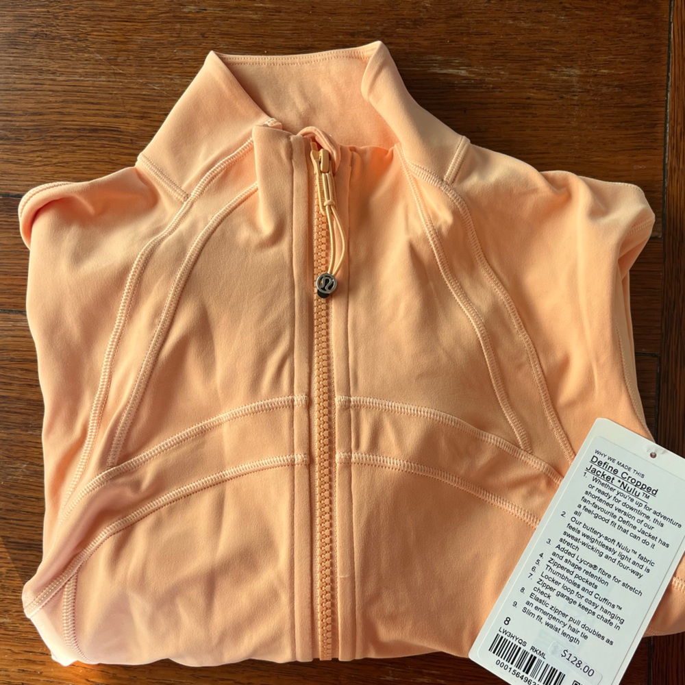 RARE NWOT lululemon define cropped jacket nulu size 8 rock melon - Picture 2 of 3